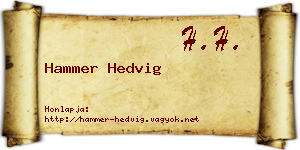 Hammer Hedvig névjegykártya